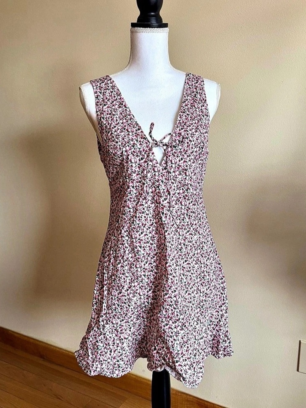 Zara Floral Mini Dress in Pink & White